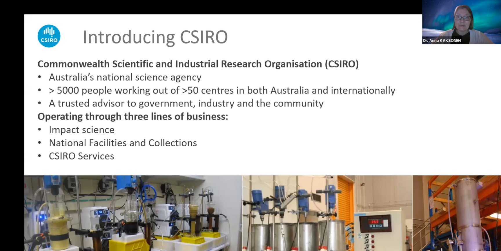 Anna Kaksonen 氏（Industrial Biotechnology, CSIRO)