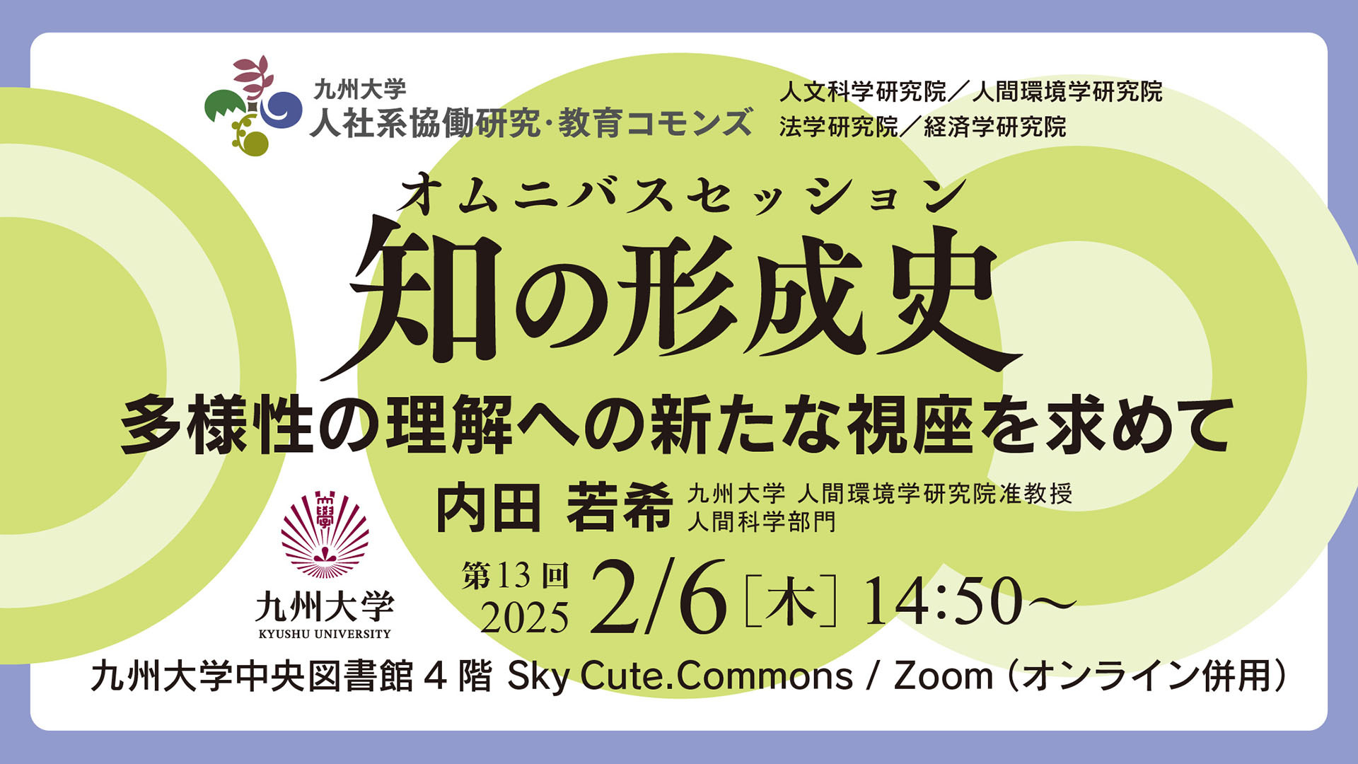 九州大学人社系協働研究・教育コモンズ　オムニバスセッション 知の形成史　第13回