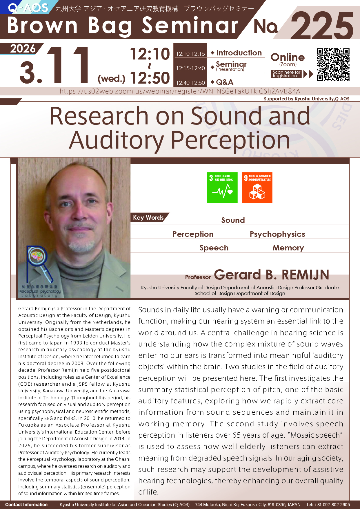 Q-AOS Brown Bag Seminar Series The 225th Seminar 